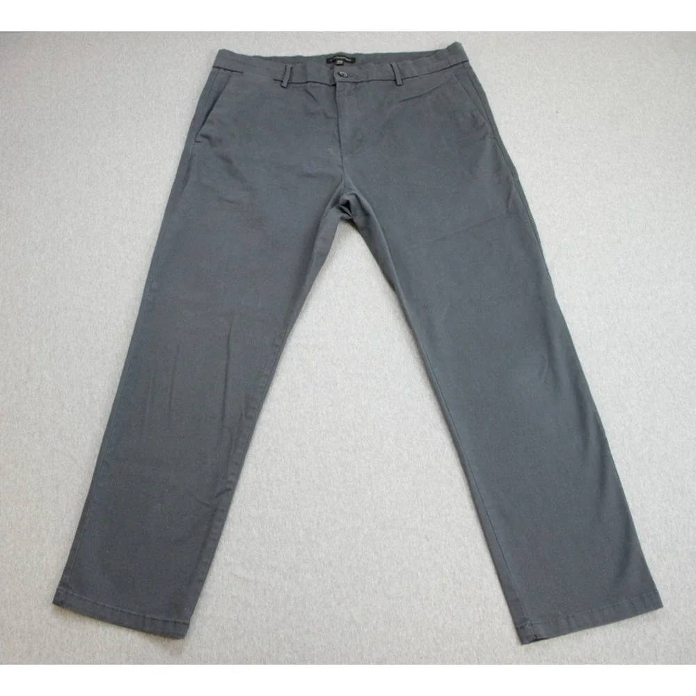 Banana Republic Pants Mens 38 x 30 Gray Chino‎ Straight Cotton Blend Stretch